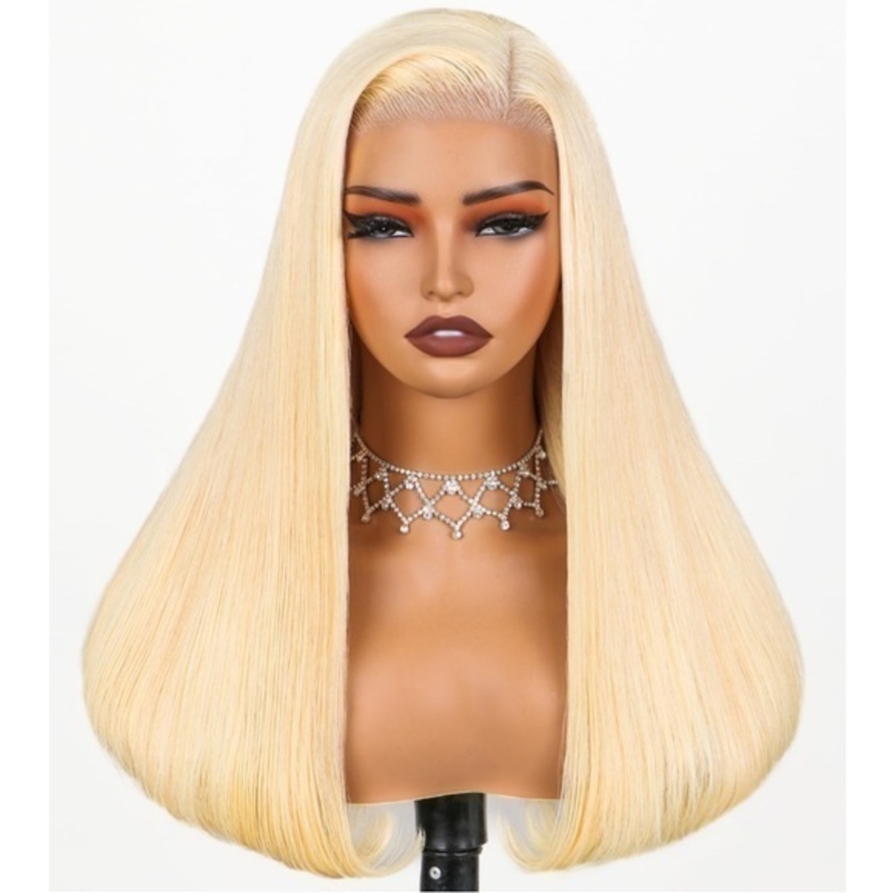 16” Blonde 613 HD 6x5 Lace Front Wig 100% Human Hair 230% Density #NC2